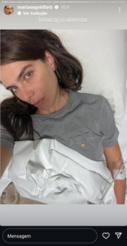 Mariana Goldfarb compartilhou uma foto ainda no hospital