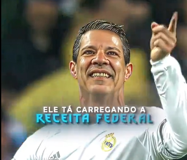 Já na versão satírica, Haddad é representado como 'Cristiano Taxado', um ministro que 'carrega impostos, tributos e taxas'. 'Ele taxa a família brasileira', diz o narrador fictício | Foto: Reprodução/Redes sociais